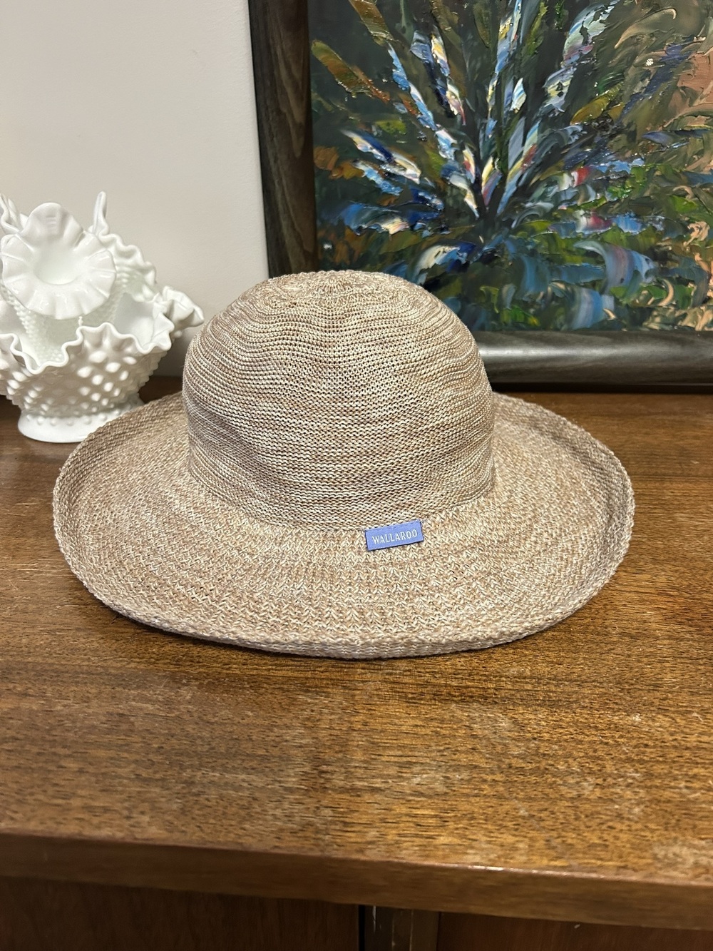 Wallaroo Hat Company Victoria Sun Hat - Packable Camel Mixed Straw